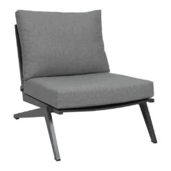 Stern Jackie Loungesessel Aluminium Inklusive Kissen Anthrazit/Seidengrau