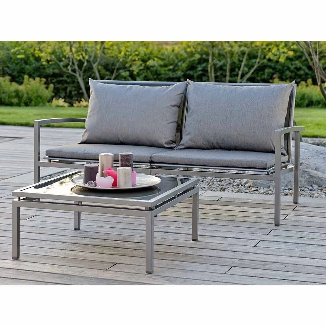 Stern Skelby Endmodul Links Aluminium/Textilene Graphit/Silbergrau 4 Stern Skelby Endmodul Links Aluminium/Textilene Graphit/Silbergrau – Bild 2