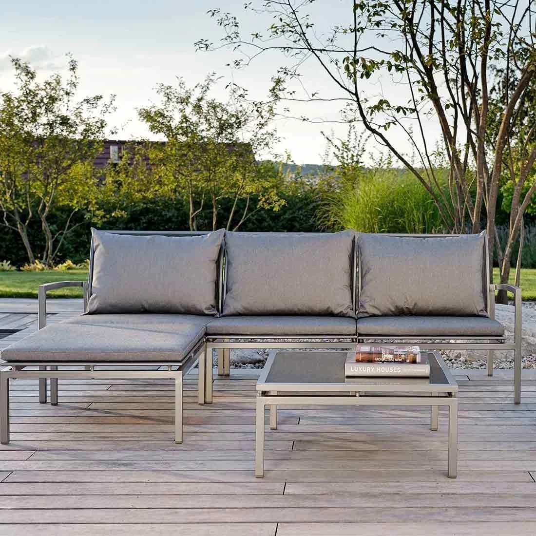 Stern Skelby Mittelmodul Aluminium/Textilene Graphit/Silbergrau 4 Stern Skelby Mittelmodul Aluminium/Textilene Graphit/Silbergrau – Bild 2