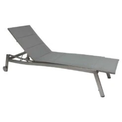 Stern Allround Gartenliege Edelstahl/Textilene Gepolstert Edelstahl/Silber