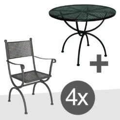 MBM Romeo Gartenmöbelset 5-teilig Mit Gartentisch Ø100cm Marone -GartenMöbelPro Verkäufe 1076276 2