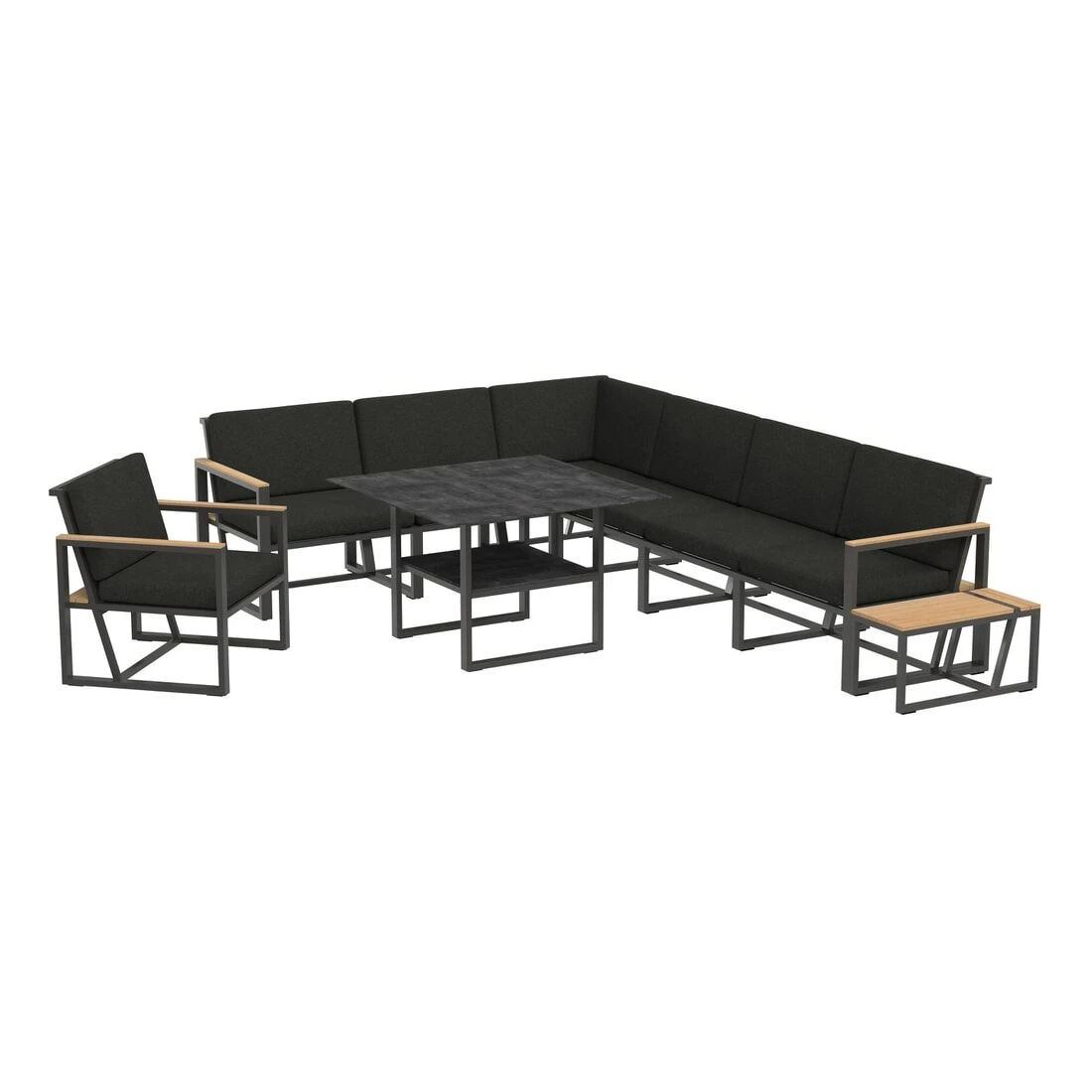 Sieger Havanna Dininglounge 9-teilig Aluminium/Sunproof Eisengrau/Grau 4 Sieger Havanna Dininglounge 9-teilig Aluminium/Sunproof Eisengrau/Grau – Bild 2