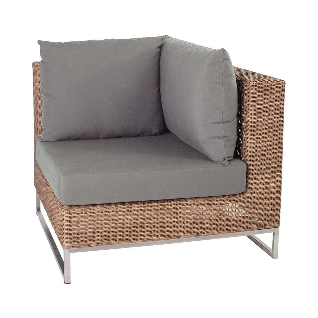 Stern Fontana Eck-/Endmodul Edelstahl/Geflecht Zimt/Rehbraun 4 Stern Fontana Eck-/Endmodul Edelstahl/Geflecht Zimt/Rehbraun – Bild 2