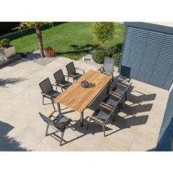 Zebra Hudson Ausziehtisch 230/310x100cm Edelstahl/Teak Anthrazit/Natur -GartenMöbelPro Verkäufe 1089311 3