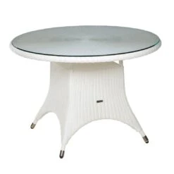 Zebra Hastings Dininggruppe 5-teilig Geflecht Schneeweiß -GartenMöbelPro Verkäufe 1092006 5