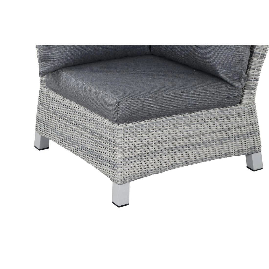Siena Garden Corido Eck-/Endmodul Aluminium/Geflecht Inkl. Kissen Matt Weiß-Grau/Ice-Grey/Stone-Grey 5 Siena Garden Corido Eck-/Endmodul Aluminium/Geflecht Inkl. Kissen Matt Weiß-Grau/Ice-Grey/Stone-Grey – Bild 3