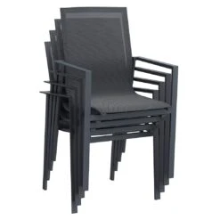 OUTLIV. Atlanta Stapelsessel Aluminium/Textilene Anthrazit/Schwarz-Grau -GartenMöbelPro Verkäufe 1094547 7