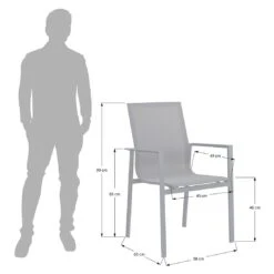 OUTLIV. Atlanta Stapelsessel Aluminium/Textilene Anthrazit/Schwarz-Grau -GartenMöbelPro Verkäufe 1094547 8