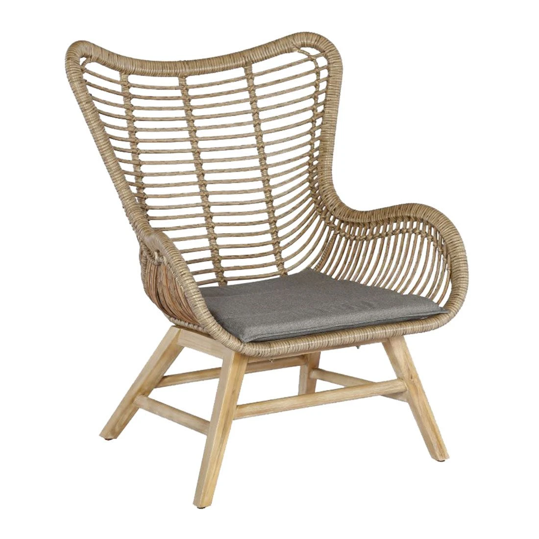 OUTLIV. Aurora Loungesessel Mit Fußablage Akazie/Geflecht Teaklook/Grau 5 OUTLIV. Aurora Loungesessel Mit Fußablage Akazie/Geflecht Teaklook/Grau – Bild 3