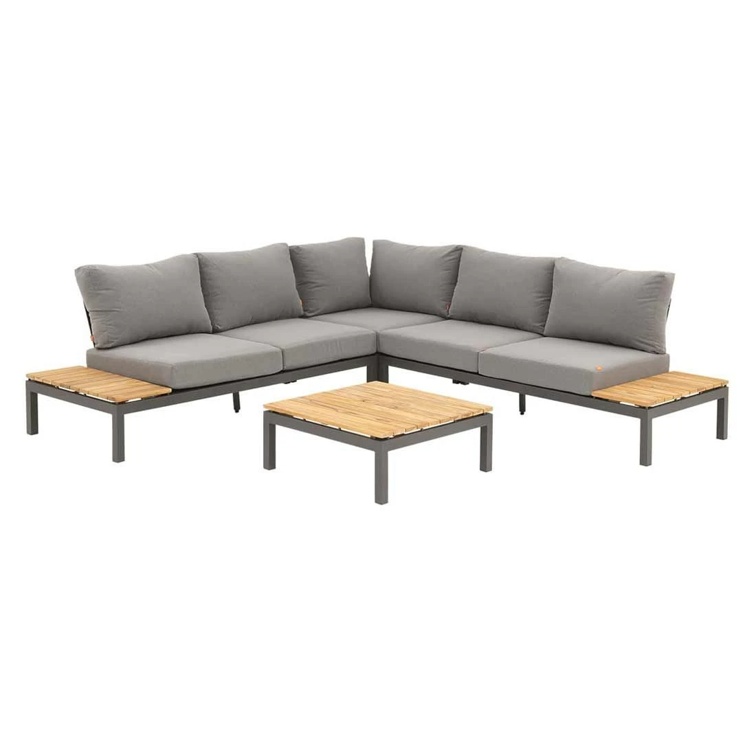 Siena Garden Alvida Ecklounge 4-teilig Aluminium/Polster/Teak Anthrazit Matt/Grau 3 Siena Garden Alvida Ecklounge 4-teilig Aluminium/Polster/Teak Anthrazit Matt/Grau