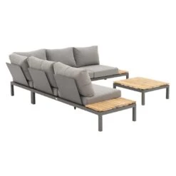 Siena Garden Alvida Ecklounge 4-teilig Aluminium/Polster/Teak Anthrazit Matt/Grau 8 Siena Garden Alvida Ecklounge 4-teilig Aluminium/Polster/Teak Anthrazit Matt/Grau -GartenMöbelPro Verkäufe 1098298 3