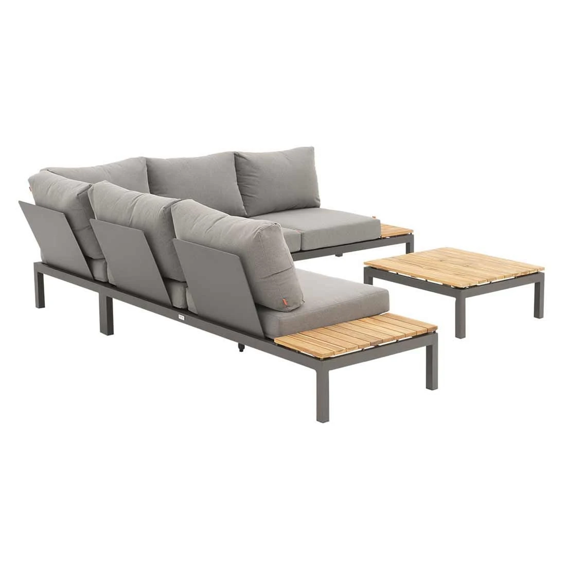Siena Garden Alvida Ecklounge 4-teilig Aluminium/Polster/Teak Anthrazit Matt/Grau 5 Siena Garden Alvida Ecklounge 4-teilig Aluminium/Polster/Teak Anthrazit Matt/Grau – Bild 3