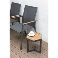 Zebra Sixx Beistelltisch 40x35cm Aluminium/Teak Graphit/Teak Natur -GartenMöbelPro Verkäufe 1101246 3