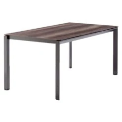 Sieger Gartentisch 160x90cm Aluminium/Polytec Eisengrau/Eiche Dunkel