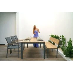 Zebra Alex Stapelsessel Aluminium/Batyline® Teakarmlehnen Graphit/Ebony -GartenMöbelPro Verkäufe 1104898 2