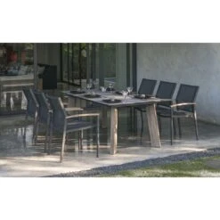 Zebra Alex Stapelsessel Aluminium/Batyline® Teakarmlehnen Graphit/Ebony -GartenMöbelPro Verkäufe 1104898 3