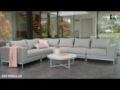 Kettler Ego Modular Ecklounge 7tlg. Sunbrella Silber/Hellgrau Meliert -GartenMöbelPro Verkäufe 1107032 v 1579