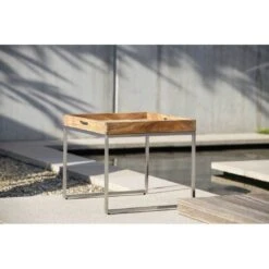 Stern Tabletttisch 50x50cm Edelstahl/Teak-Tablett Teak -GartenMöbelPro Verkäufe 1108121 3