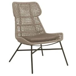 Stern Greta Loungesessel Aluminium/Rope Champagner/Ecru/Rehbraun