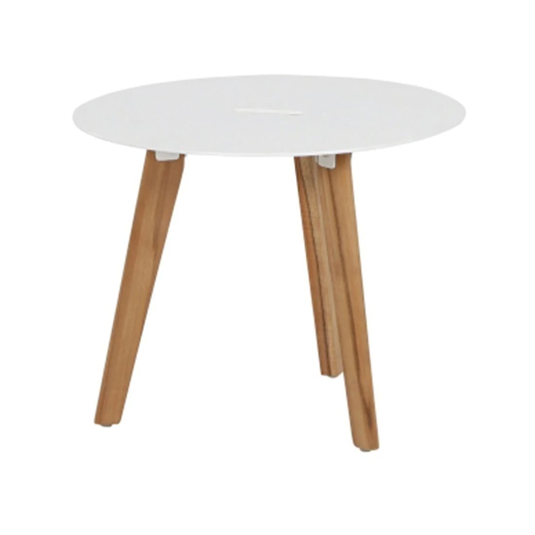 Siena Garden Alba Beistelltisch Ø50x40cm Teak/Aluminium Weiß 3 Siena Garden Alba Beistelltisch Ø50x40cm Teak/Aluminium Weiß