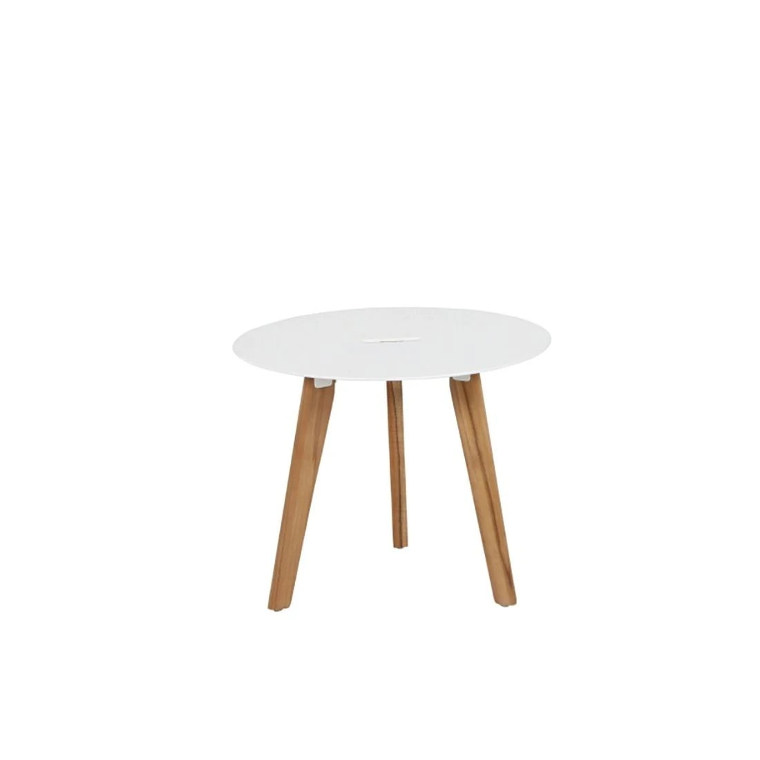 Siena Garden Alba Beistelltisch Ø50x40cm Teak/Aluminium Weiß 4 Siena Garden Alba Beistelltisch Ø50x40cm Teak/Aluminium Weiß – Bild 2