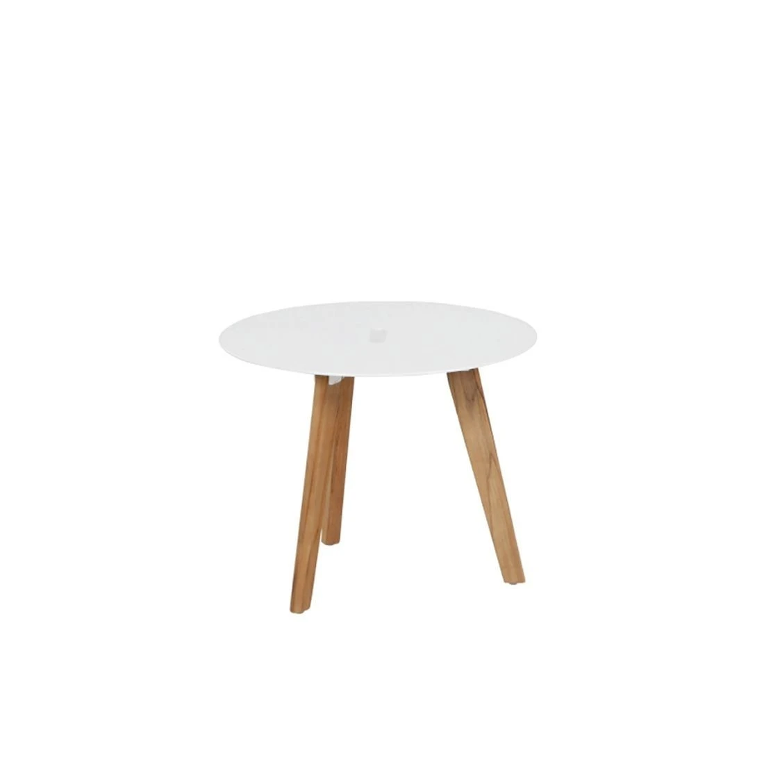 Siena Garden Alba Beistelltisch Ø50x40cm Teak/Aluminium Weiß 5 Siena Garden Alba Beistelltisch Ø50x40cm Teak/Aluminium Weiß – Bild 3