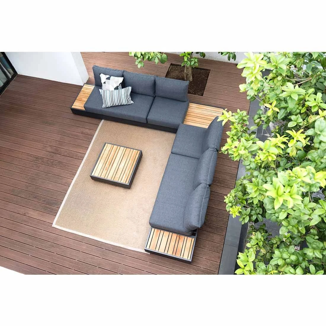 Zebra Cubo Ecklounge 6tlg. Aluminium/Teak/Olefin Dark Grey 3 Zebra Cubo Ecklounge 6tlg. Aluminium/Teak/Olefin Dark Grey