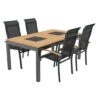 OUTLIV. Alpha Gartenmöbelset 5-teilig Stapelsessel Mit Linz Ausziehtisch 180/240x100 Cm Anthrazit/Schwarz -GartenMöbelPro Verkäufe 1173384 1