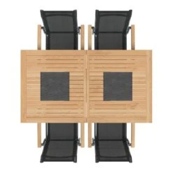 OUTLIV. Alpha Gartenmöbelset 5-teilig Stapelsessel Mit Linz Ausziehtisch 180/240x100 Cm Anthrazit/Schwarz -GartenMöbelPro Verkäufe 1173384 2