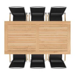 OUTLIV. Oviedo Gartenmöbelset 8-teilig Stapelsessel Mit OUTLIV. Tisch 200x100 Cm Edelstahl/Schwarz -GartenMöbelPro Verkäufe 1176530 2