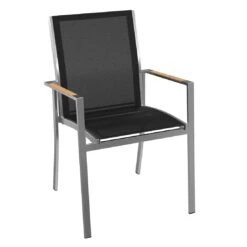 OUTLIV. Oviedo Gartenmöbelset 8-teilig Stapelsessel Mit OUTLIV. Tisch 200x100 Cm Edelstahl/Schwarz -GartenMöbelPro Verkäufe 1176530 6