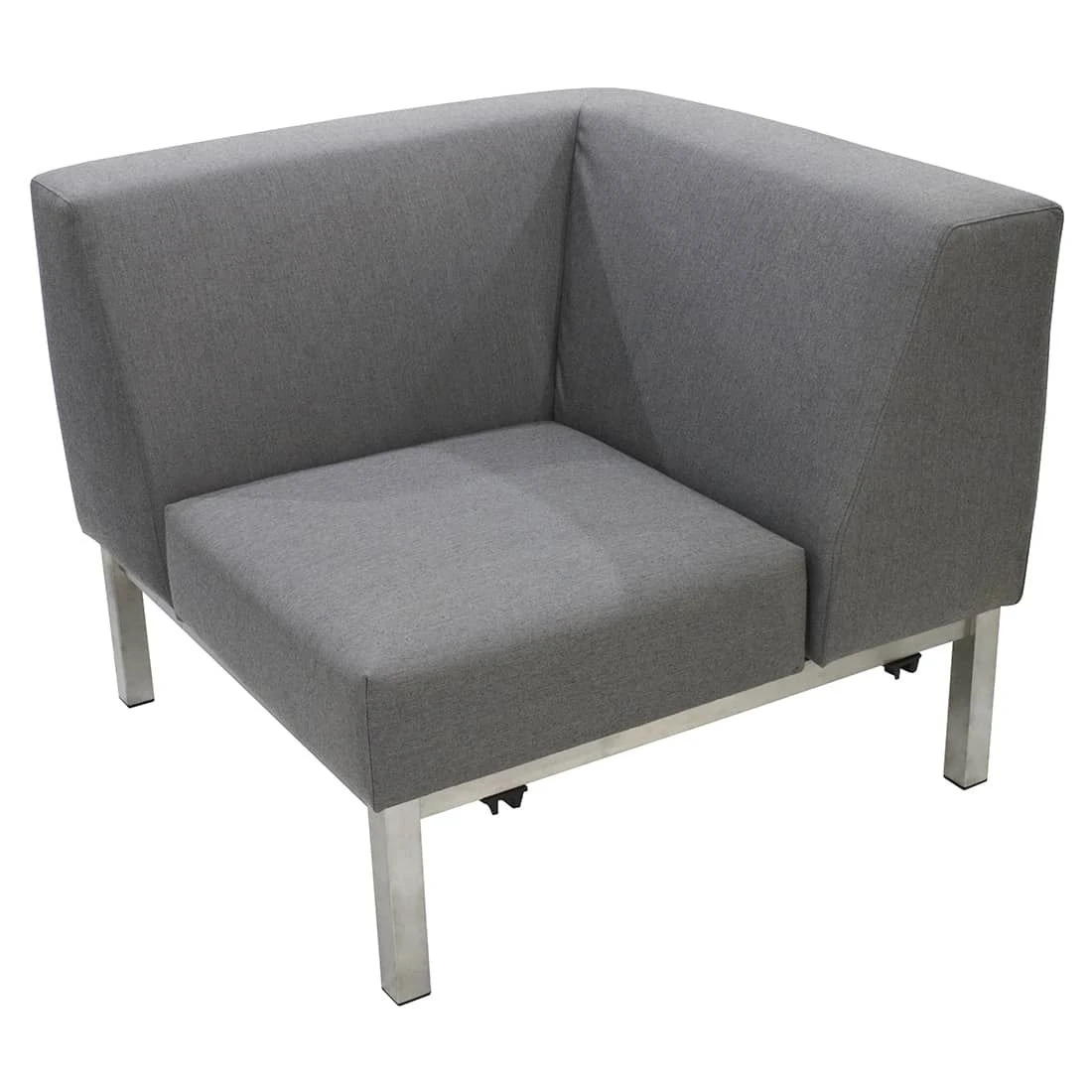 Zebra Bellevue Lounge Eck-/Endmodul Edelstahl/Tuvatextil Medium Grey 3 Zebra Bellevue Lounge Eck-/Endmodul Edelstahl/Tuvatextil Medium Grey