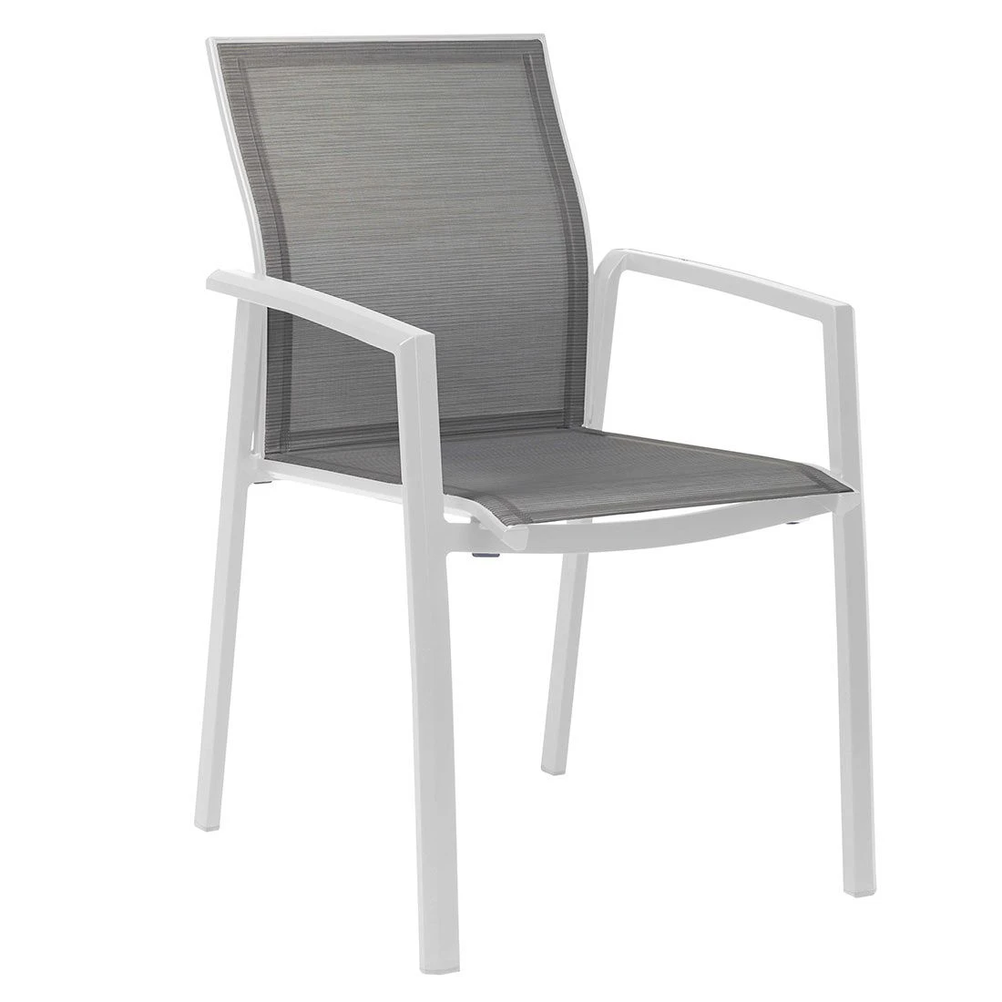 Stern Kari Stapelsessel Aluminium/Textilene Weiß/Silber 3 Stern Kari Stapelsessel Aluminium/Textilene Weiß/Silber