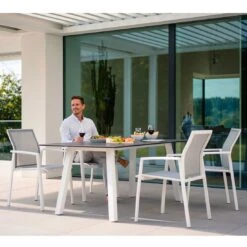 Stern Kari Stapelsessel Aluminium/Textilene Weiß/Silber 15 Stern Kari Stapelsessel Aluminium/Textilene Weiß/Silber -GartenMöbelPro Verkäufe 1200048 7