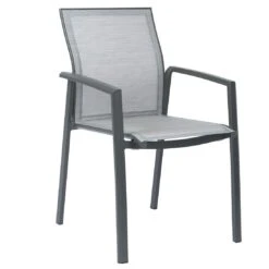 Stern Kari Stapelsessel Aluminium/Textilene Anthrazit/Silber