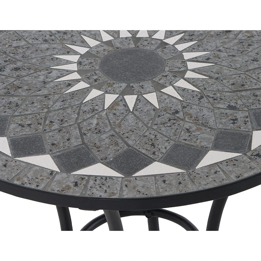 Siena Garden Como Mosaik Gartentisch Stahl/Keramik Schwarz Matt / Mosaikoptik 5 Siena Garden Como Mosaik Gartentisch Stahl/Keramik Schwarz Matt / Mosaikoptik – Bild 3