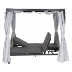 Siena Garden Waikiki Loungebett Inkl. Dach Aluminium/Textil Anthrazit/Hellgrau -GartenMöbelPro Verkäufe 1210696 2
