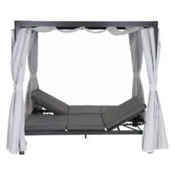 Siena Garden Waikiki Loungebett Inkl. Dach Aluminium/Textil Anthrazit/Hellgrau -GartenMöbelPro Verkäufe 1210696 3