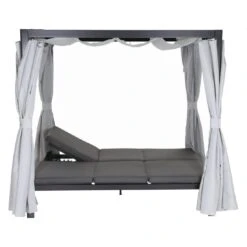 Siena Garden Waikiki Loungebett Inkl. Dach Aluminium/Textil Anthrazit/Hellgrau -GartenMöbelPro Verkäufe 1210696 4