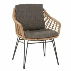 4Seasons Cottage Gartensessel Edelstahl/Geflecht Anthrazit/Sand