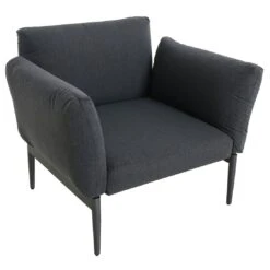 MWH Delicio Loungesessel Stahl/Aluminium/Outdoorstoff Eisengrau/Dunkelgrau