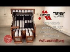 DeVries Pure Comfort XL Strandkorb Pinie/Geflecht Des.454 Seashell