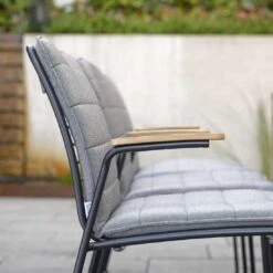 Stern Levi Stapelsessel Edelstahl/Teakarmlehnen Anthrazit -GartenMöbelPro Verkäufe 1258590 6