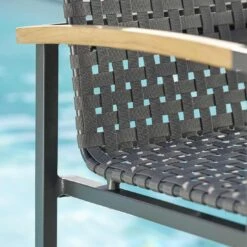 Stern Lucy Stapelsessel Aluminium/Gurtbespannung Teakarmlehnen Anthrazit/Platin -GartenMöbelPro Verkäufe 1258601 10