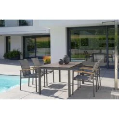 Stern Lucy Stapelsessel Aluminium/Gurtbespannung Teakarmlehnen Anthrazit/Platin -GartenMöbelPro Verkäufe 1258601 6