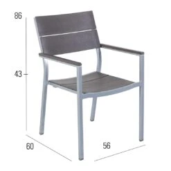 MBM Brisbane Stapelsessel Aluminium/Resysta Silber/Stone Grey -GartenMöbelPro Verkäufe 1262000 2