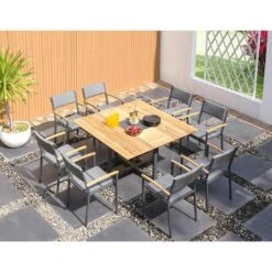 Zebra Quadux Tisch 140x140 Cm Aluminium/Teak Recycelt Graphit/Natur -GartenMöbelPro Verkäufe 1290754 4