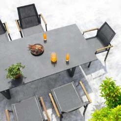 Zebra Felix Stapelsessel Aluminium/Batyline® Teak-Armlehnen Mitternachtsgrau -GartenMöbelPro Verkäufe 1290765 6