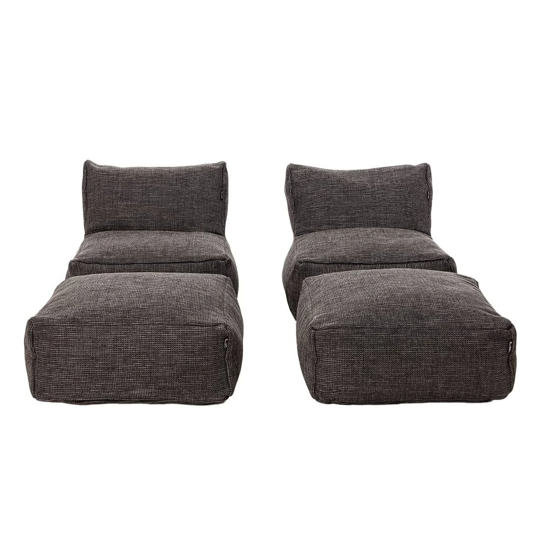 ROOLF Living Loungesesselset Inkl. Hocker Anthrazit 3 ROOLF Living Loungesesselset Inkl. Hocker Anthrazit