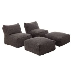 ROOLF Living Loungesesselset Inkl. Hocker Anthrazit 10 ROOLF Living Loungesesselset Inkl. Hocker Anthrazit -GartenMöbelPro Verkäufe 1304152 2